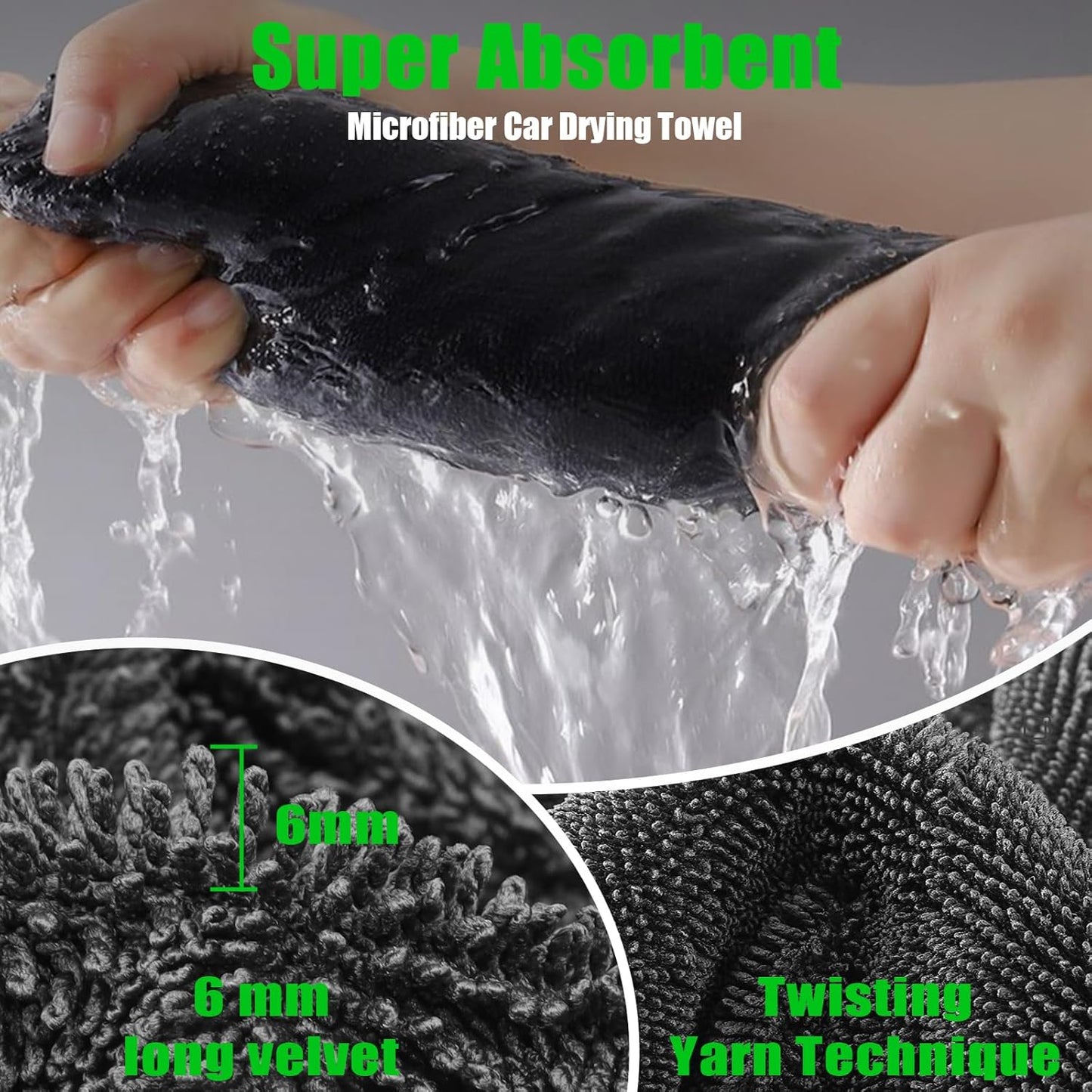 PBHEPJ 4 Pack Microfiber Towels (36"x 24") Extra Large Ultra Absorbent Drying Towel for Cars and Trucks, Without Streaks, Scratches, or Water Spots