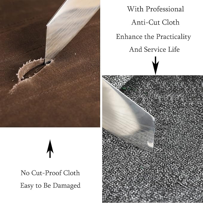 Kaaltisy Chef Knife Roll Bag, Heavy Duty 16oz Waxed Canvas Knife Storage Case, Knife Carrier Roll with Cut Resistant Fabric, 5 Slots Knife Bag with Tie Rope - Dark Green