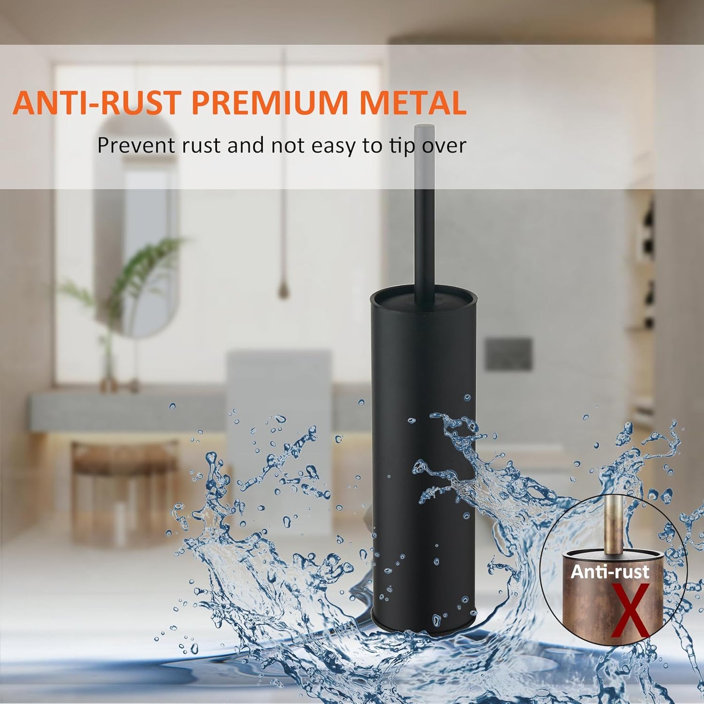 Toilet Brush and Holder Set Premium Material Toilet Bowl Cleaner Free Standing Toilet Bowl Brush and Holder