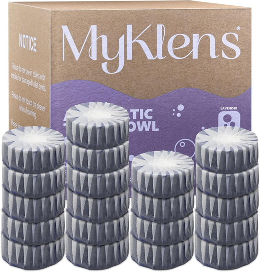 Toilet Bowl Cleaner Tablets, Automatic Toilet Bowl Cleaners, Long-Lasting Toilet Tabs Drop in Tank for Deodorizing & Descaling, Purple, 20 Packs