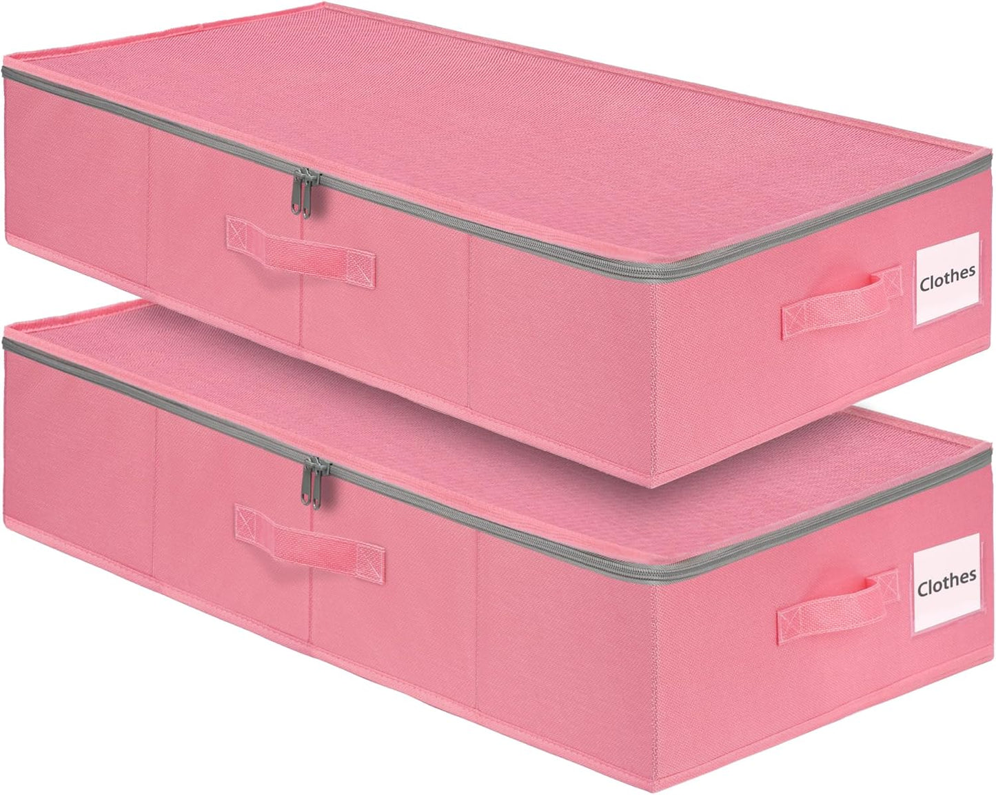 punemi Under Bed Storage Containers, Pink Underbed Storage With Rigid Side/Bottom Support, Closet Organizers And Storage Bins, Blankets Clothes Comforters Storage Bag, Dorm Room Essentials For Girls