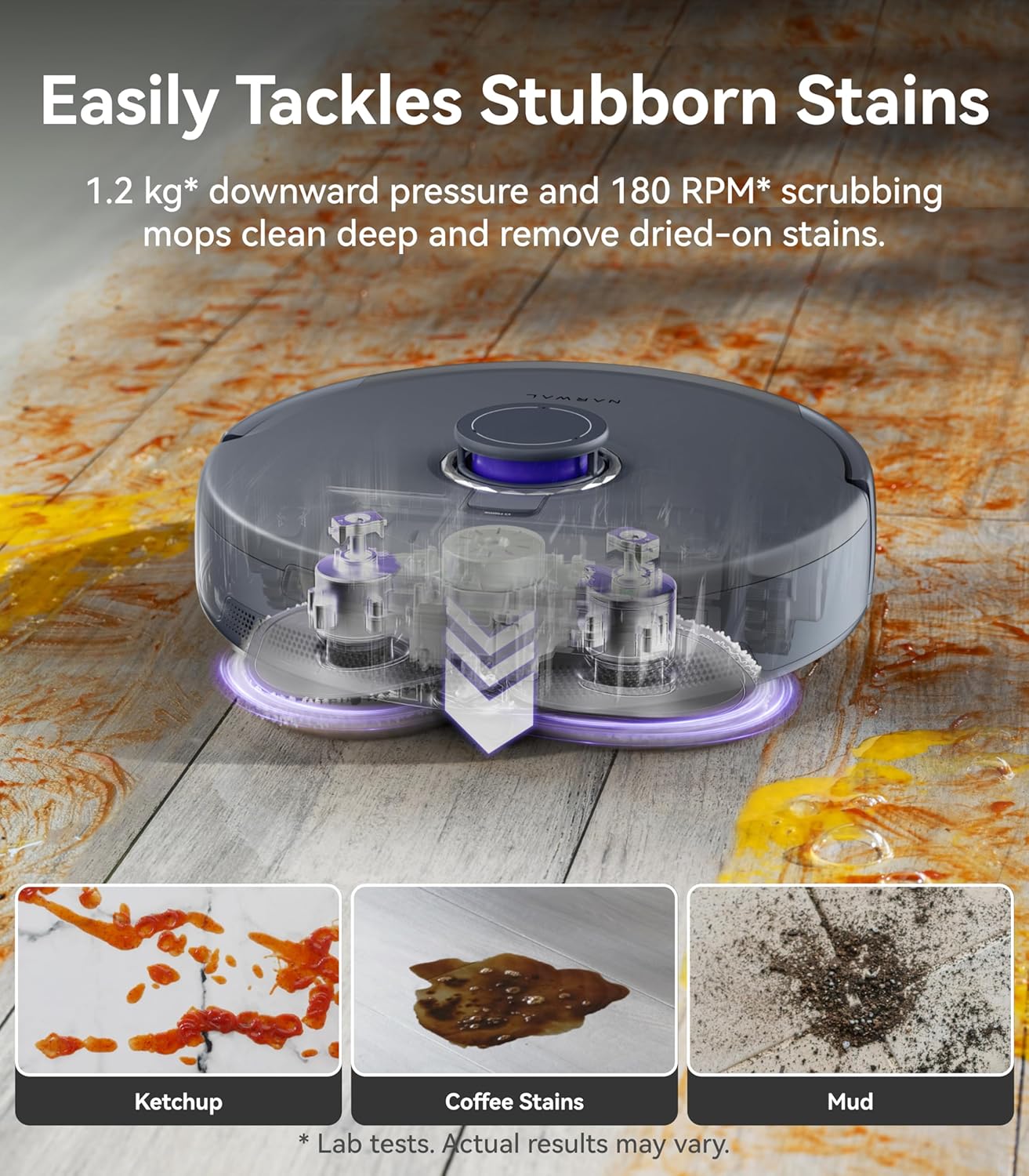 NARWAL Freo Z Ultra Robot Vacuum and Mop Combo, Dual RGB Cameras and Chips, AI Avoidance, 12000Pa Suction, Real-Time Decisions, Adaptive Hot-Water Self Wash & Self Emptying, Pet Hair, Quiet, Grey