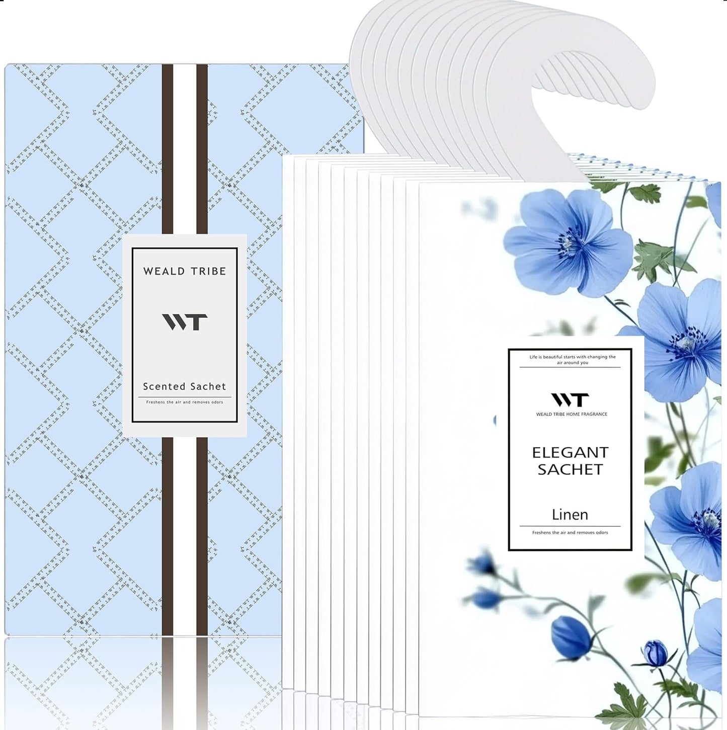 WEALD TRIBE 12 Packs Large-Bag Fresh Linen Scented Sachets for Closet and Drawer Deodorizer Home Fragrance | Air Freshener Long Lasting Large Sachets Bags Hanging