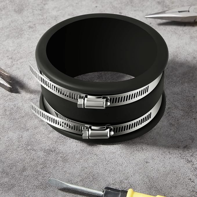 Minatee Dust Control Flex Cuffs with Stainless Steel Hose Clamps, Flexible PVC Coupling for Plastic and Copper Plumbing Connections, Connector Ports Dust Collection Fittings(4 Inch, 9 Pcs)