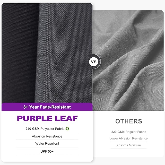 PURPLE LEAF 9' X 12' Right-left Tilt Patio Umbrella with Base Outdoor Cantilever Swivel Rectangle Umbrella Aluminum Offset Umbrella with 360-degree Rotation for Garden Deck Pool Patio Grey