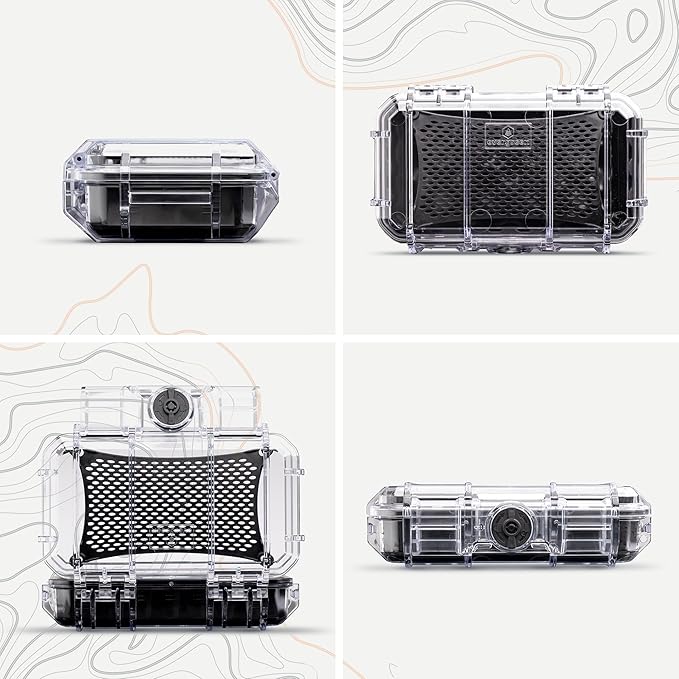 Evergreen 56 ToughBox - EDC Dry Box Protective Case USA Made for Organization of Cameras, Phones, Camping, Fishing, Hiking, Water Sports (Clear)