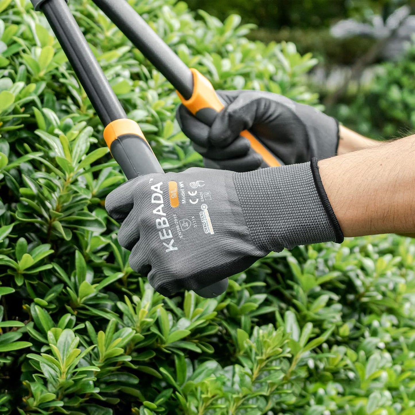 Kebada Safety Work Gloves,120 Pairs Bulk Pack, Touchscreen, PU Coated, Ideal for Warehouse, Construction, Gardening and Mechanics, Grey, X-Small