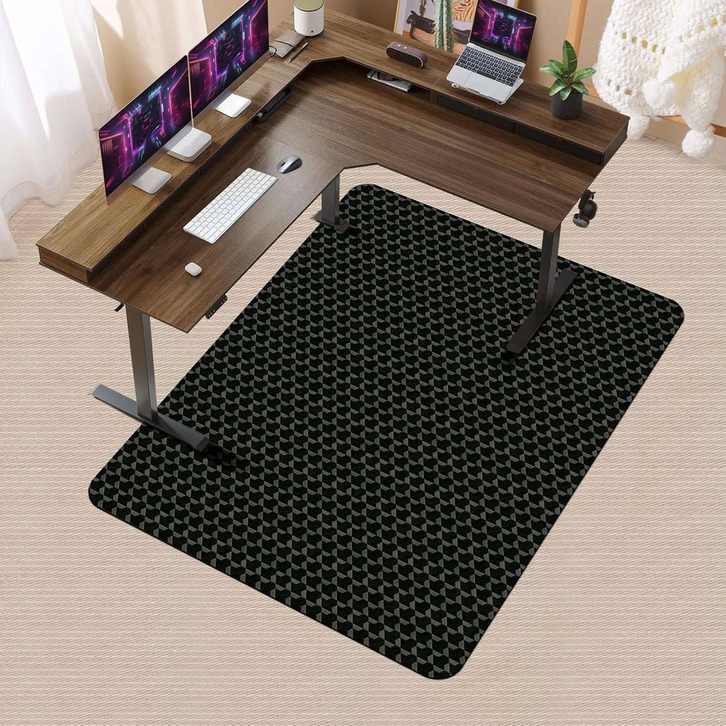 Vicwe Office Chair Mat for Carpet, 48" x 40"Anti-Slip Waterproof Floor Protector Desk Chair Mat for Rolling Chairs, Heavy Duty Chair Mat with Studs,Easy Glide Floor Mat for Home,Gaming