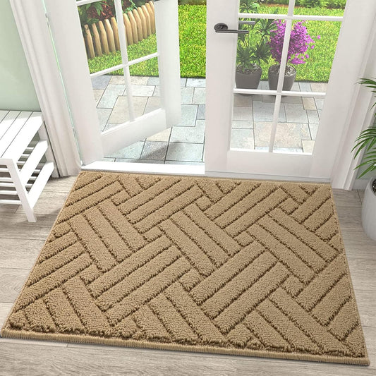 Door Mat Indoor Doormat, Entryway Rug Door Mats Non-Slip Rubber Backing, Low-Profile Entrance Rugs, Absorbent Resist Dirt Doormats Inside Floor Door mat for Entryway,20" x31.5 Brown