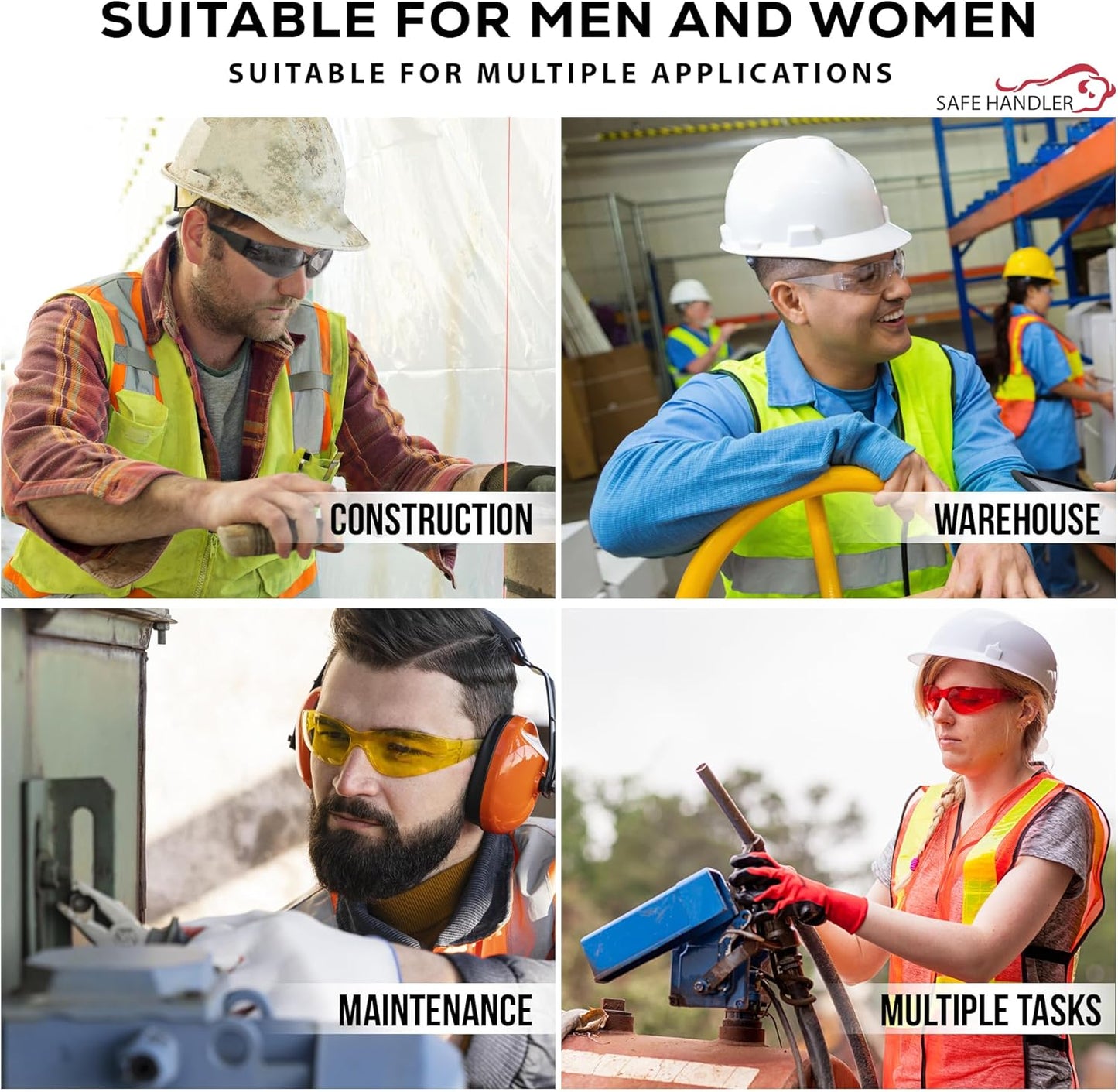 SAFE HANDLER Hyline Anti-Fog Color Safety Glasses Variety, Impact Resistant, Polycarbonate, Anti-Scratch