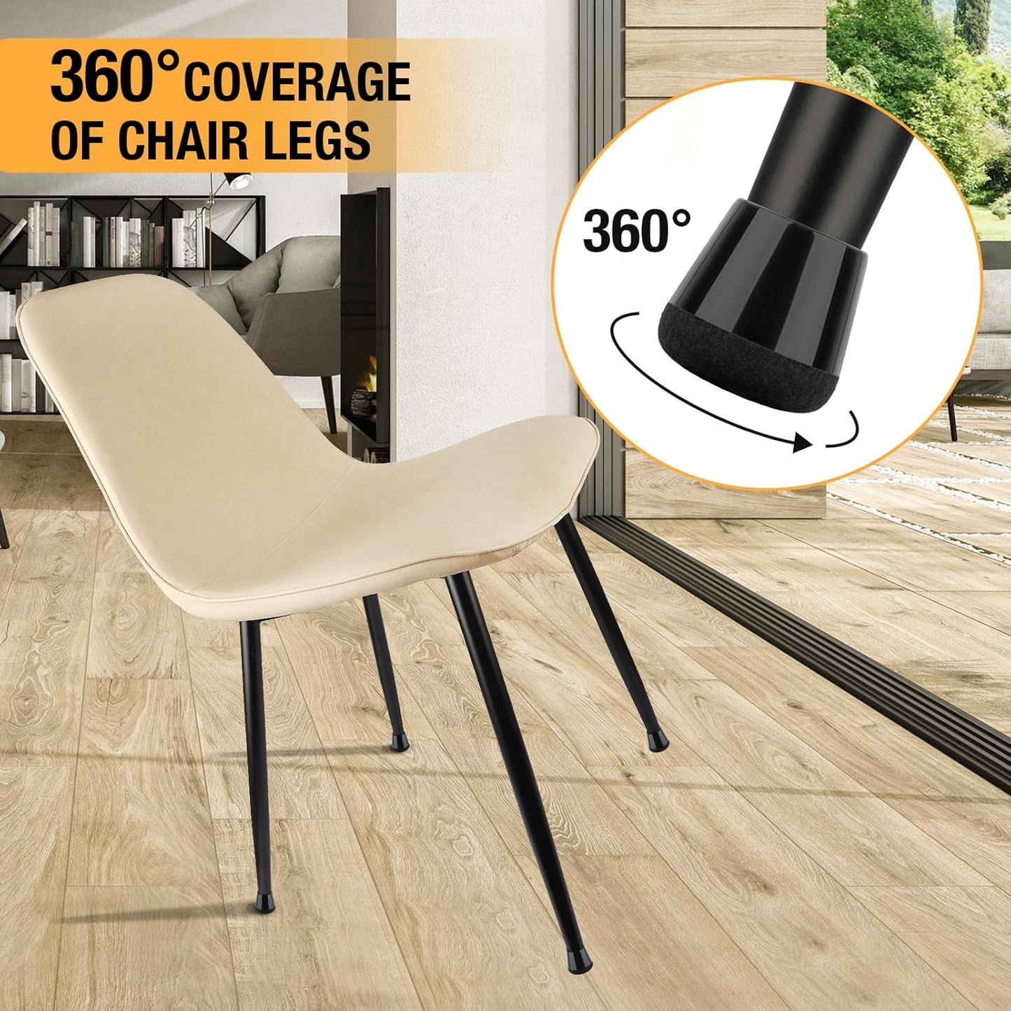 32 Pcs New Chair Leg Floor Protectors, Silicone Chair Leg Protectors for Hardwood Floors, Floor Protectors for Chairs, Chair Leg Caps Protect Wooden Floors from Scratching, Won't Tear