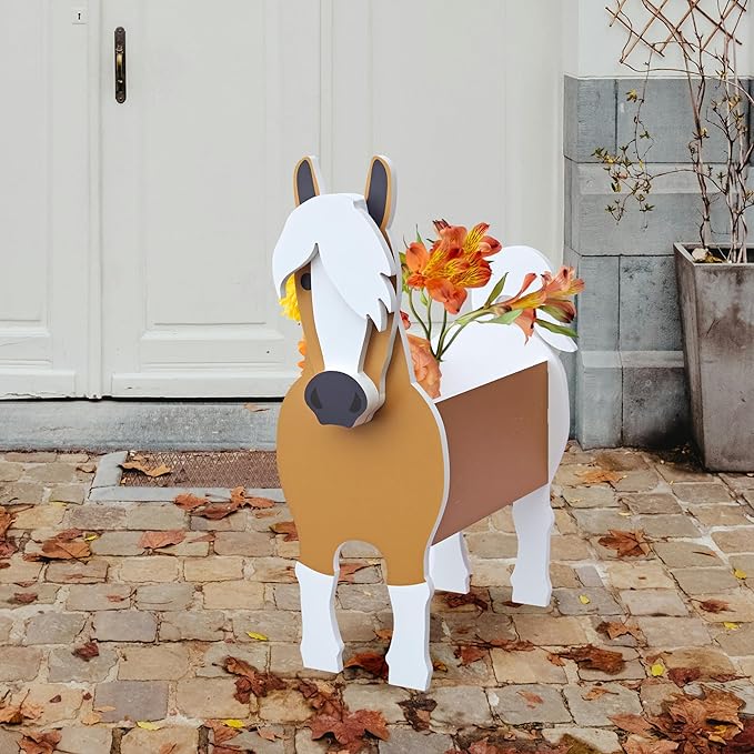 Horse Planter, Pet Shape Garden Pots Plant Pots for Indoor/Outdoor Gardens Decoration, Cute, Surprise Gifts/Souvenirs for Pet Lovers
