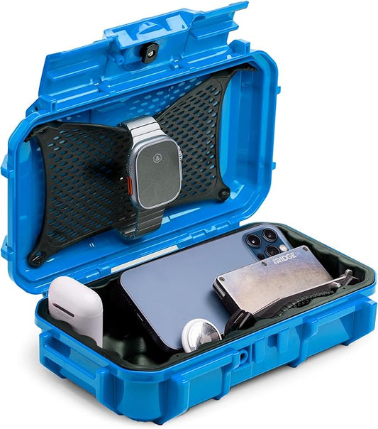 Evergreen 56 ToughBox - EDC Dry Box Protective Case USA Made for Organization of Cameras, Phones, Camping, Fishing, Hiking, Water Sports (Blue)