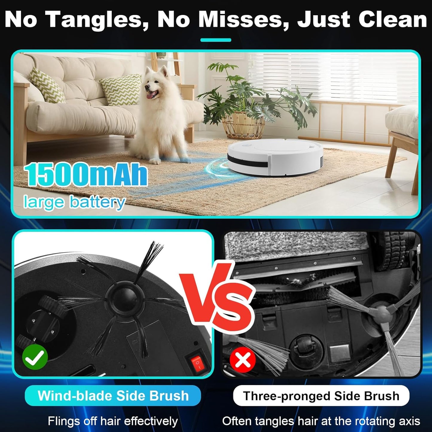 Robot Vacuum with Automatic dust Collection Base,Strong Suction,Robot Vacuum Cleaner and Mop Combo, 3-in-1 Vacuum,Robot Vacuum Cleaner,Intelligent Navigation Obstacle Avoidance,Ultra Thin Design,White