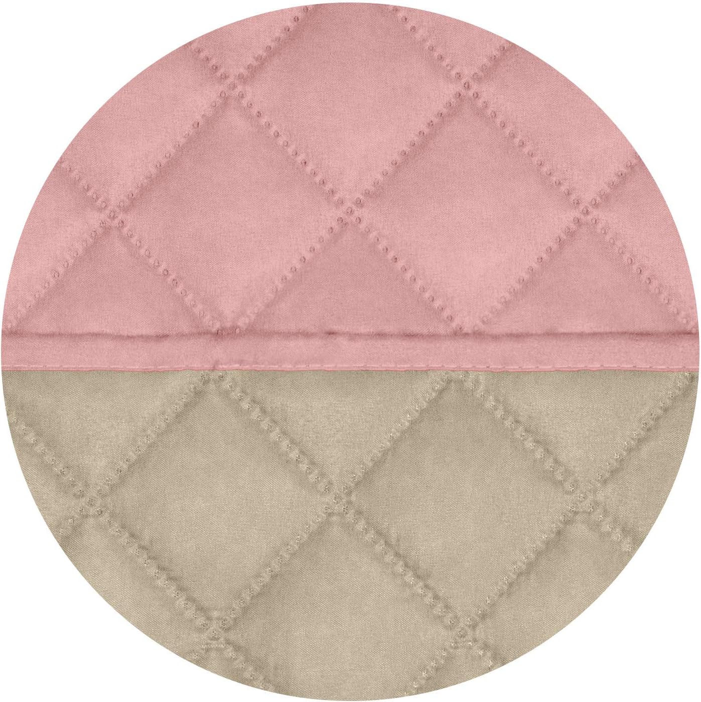 PureFit Reversible Quilted Sofa Cover, Water Resistant Slipcover Furniture Protector, Washable Couch Cover with Non Slip and Elastic Straps for Kids, Dogs, Pets (Small Recliner, Pink/Beige)