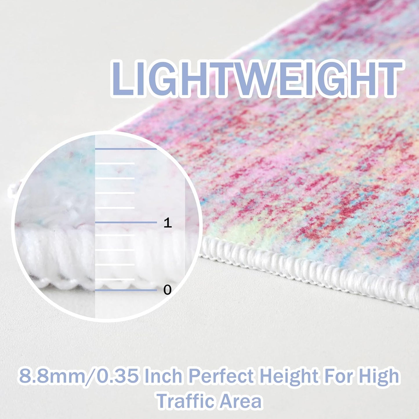 IOHOUZE Abstract Runner Rug 3x12 Ft Washable Runners for Hallways, Non Slip Kitchen Runner Printed Faux Wool Entryway Runner Indoor, Modern Abstract Floor Carpet for Hall Kitchen, Pink Teal