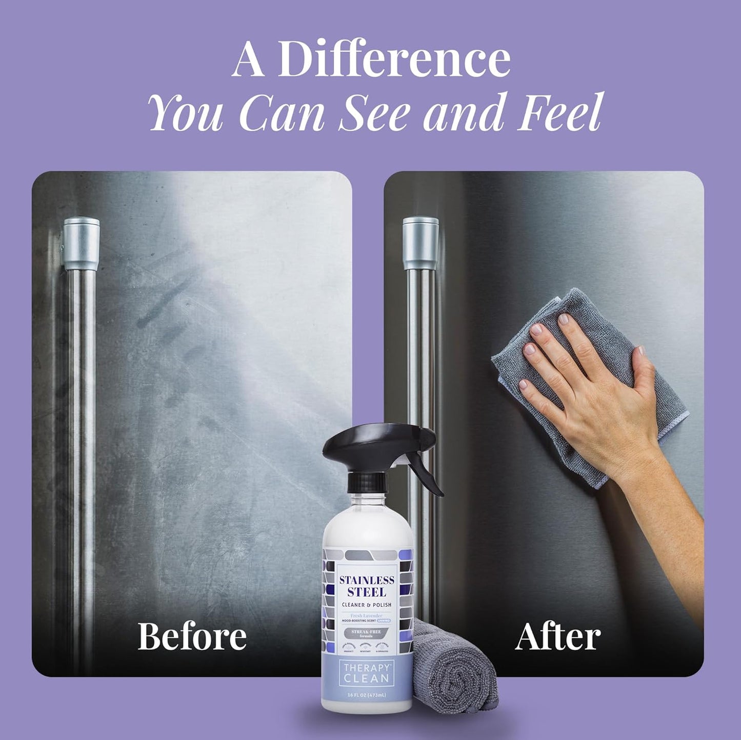 Therapy Stainless Steel Cleaner Bulk Refill - 64 oz. - Streak-Free, Removes Fingerprints and Water Marks from Appliances and Grills