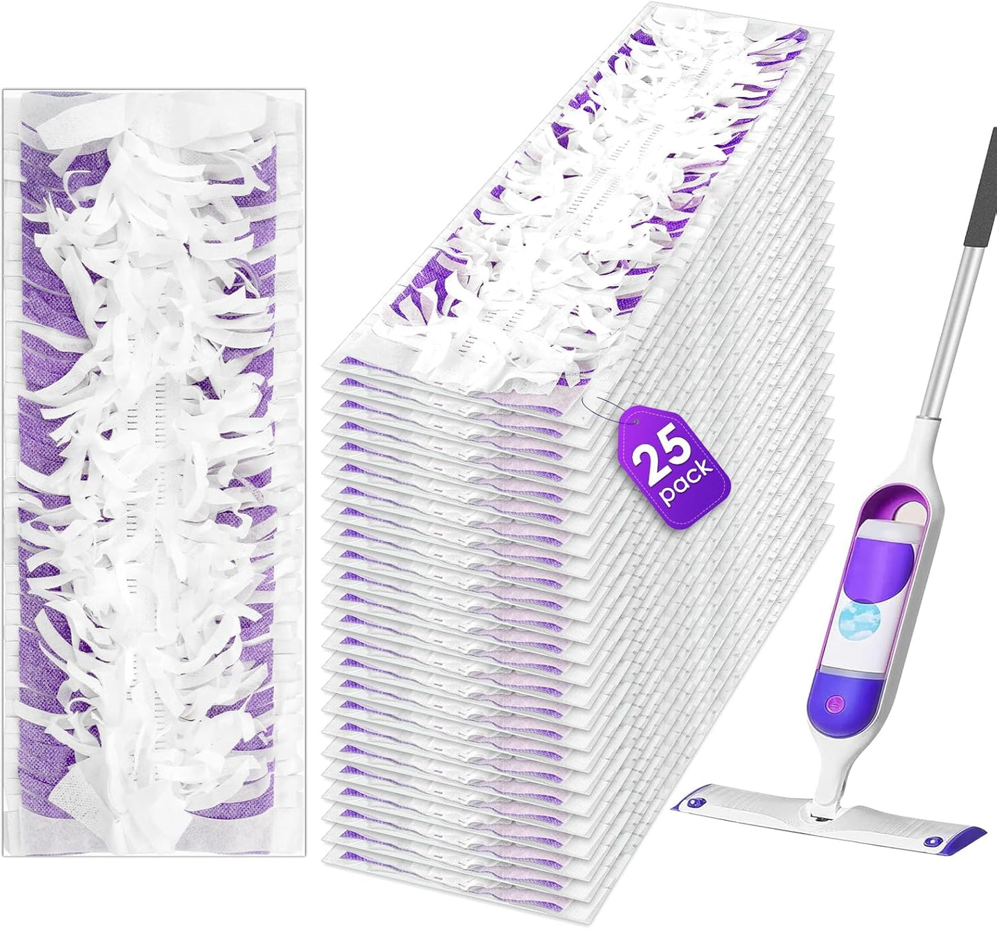 (25 Pack) Replacement Power Mop Pads for Swiffer PowerMop, Disposable PowerMop Mopping Pad Refills Compatible with Swiffer PowerMop, Multi-Surface Mop Pad Refills for Floor Cleaning