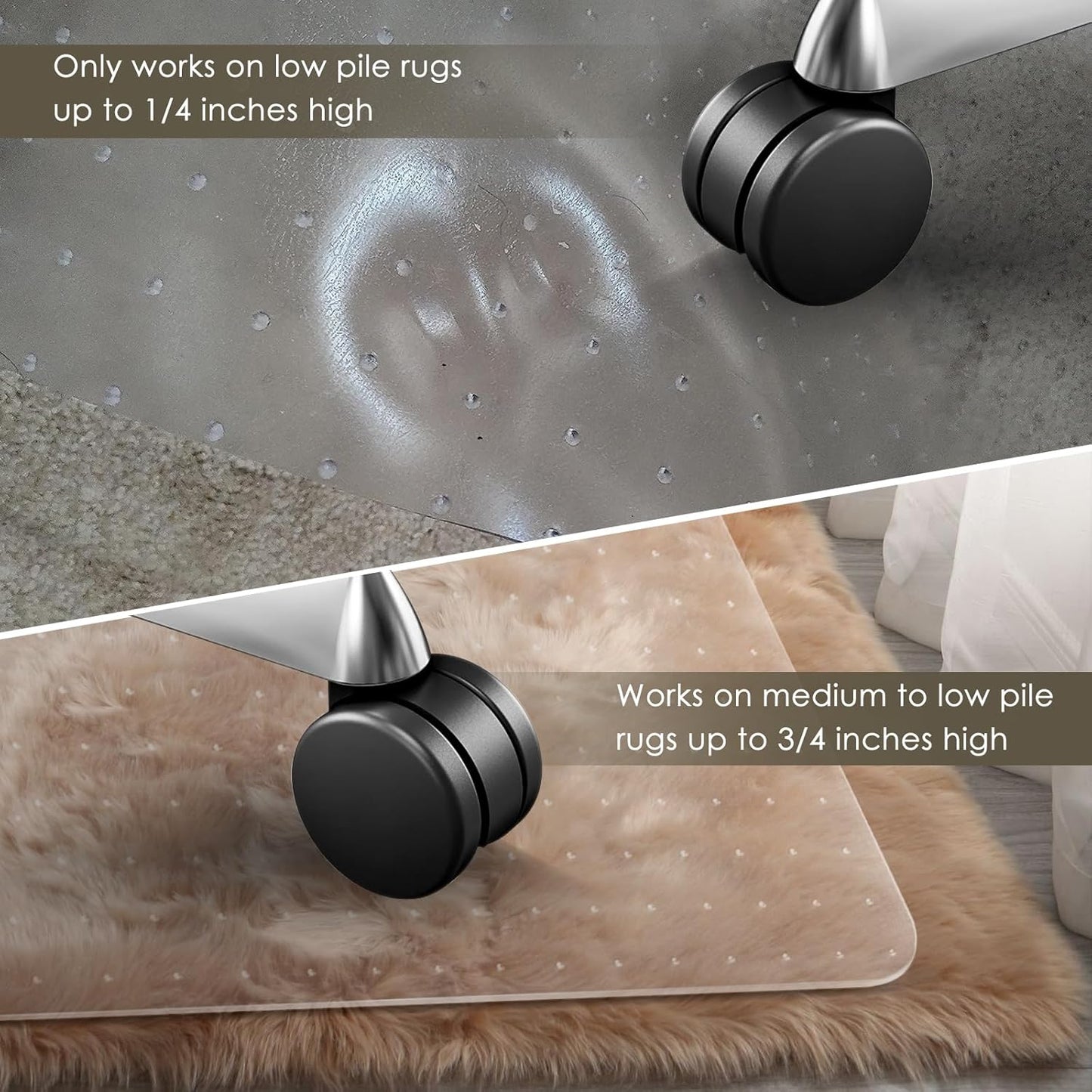 Azadx Heavy Duty Office Chair Mat for Carpet 32" x 48" Hard Material Chair Mat for Carpeted Floor Non-Slip Carpet Protector for Office Easy Glide Desk Floor Mat for Office Chair on Carpets 2 Pack