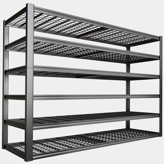 65" W Garage Shelving Heavy Duty, 6 Tier Garage Shelves, Adjustable Storage Shelving Unit, Commercial Metal Shelf for Warehouse, Pantry, School, Shop, 4 Pack