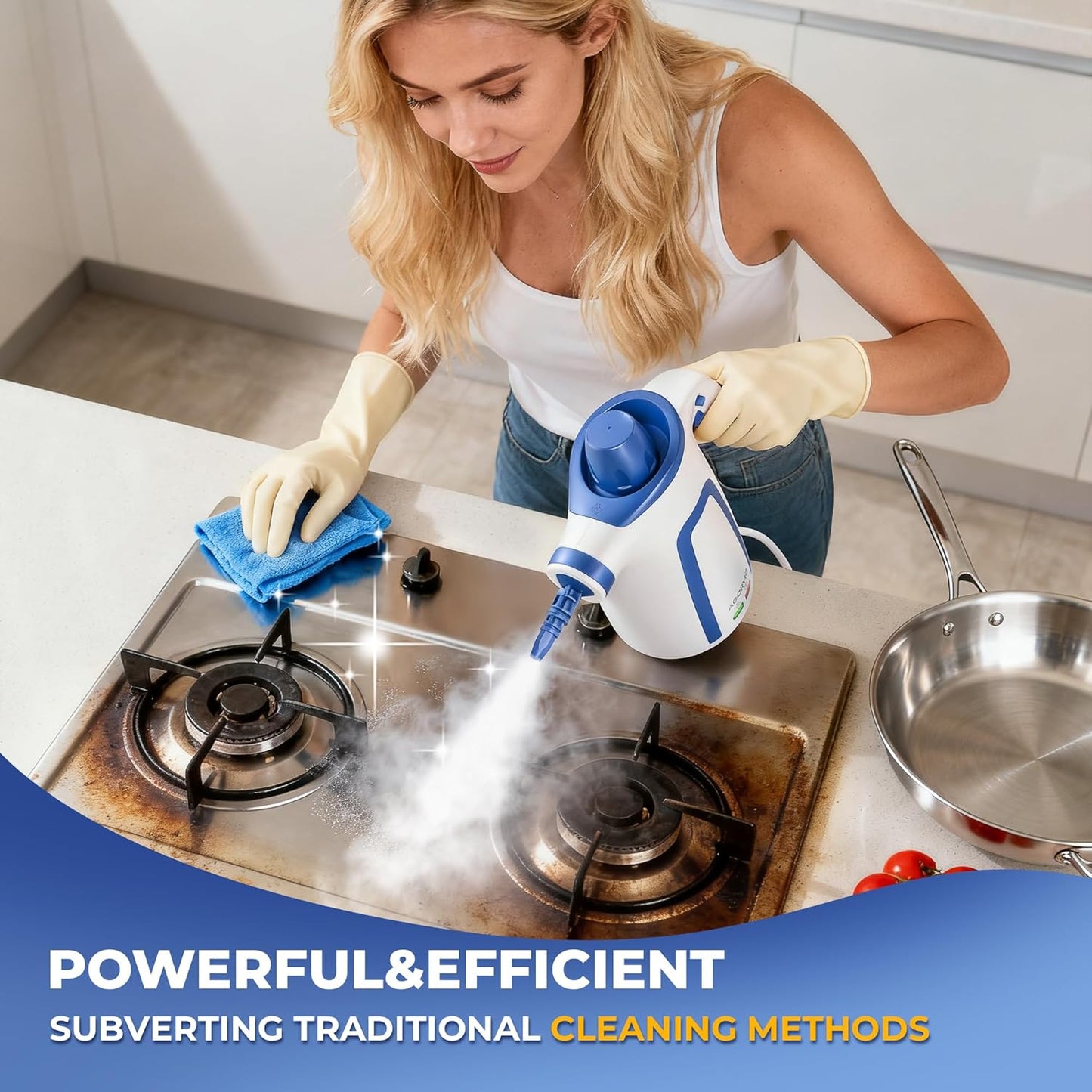 Steam Cleaner, Handheld Steam Cleaner for Home, Pressurized Steamer for Cleaning Carpet, Floor, Upholstery and Car, 13ft Extra-long Power Cord & 11 Multi-Purpose Accessories