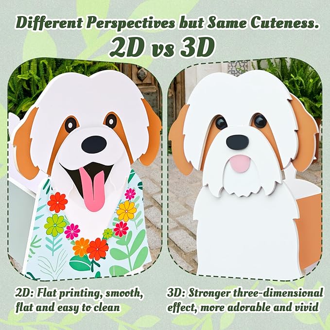 Shih Tzu Planter, Pet Shape Garden Pots Plant Pots for Indoor/Outdoor Gardens Decoration, Funny, Surprise Gifts/Souvenirs for Pet Lovers (Hawaiian-Style Shih Tzu)
