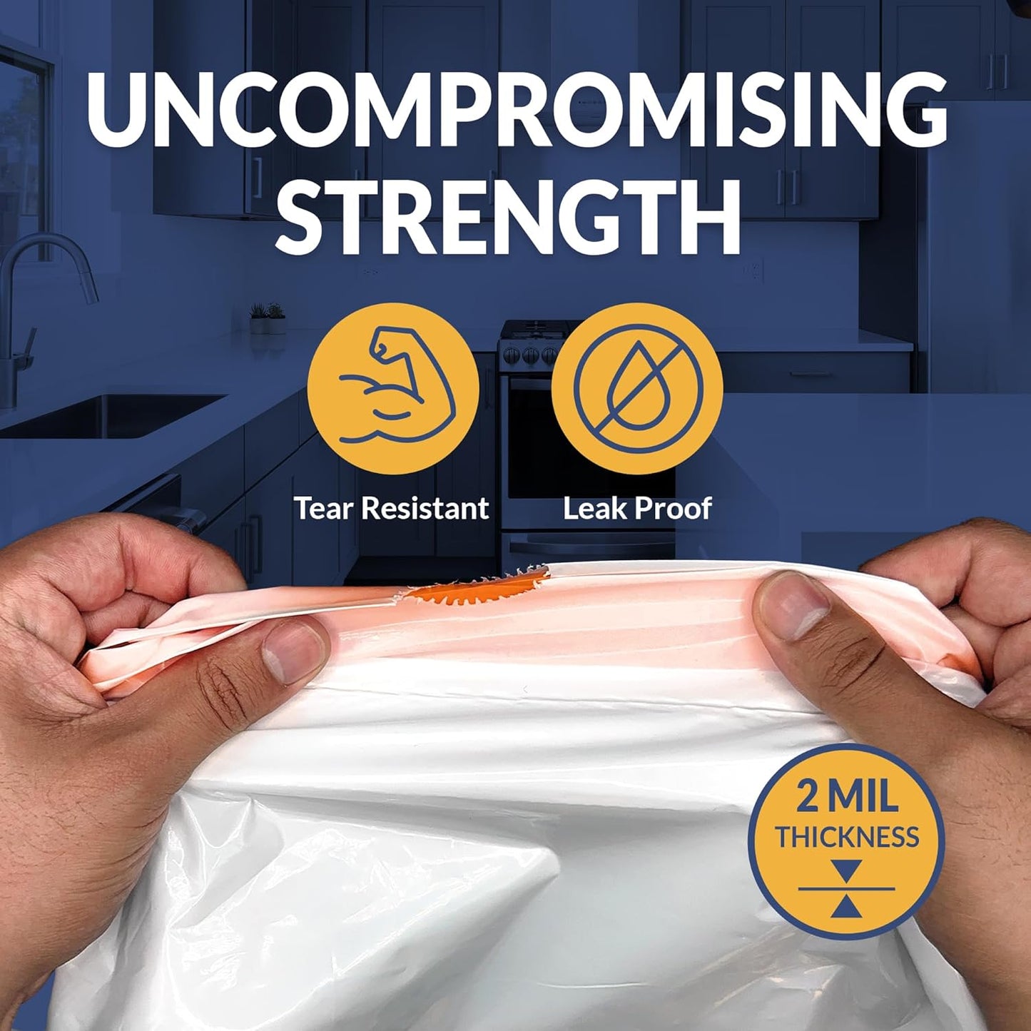 Reli. 18 Gallon Trash Compactor Bags (60 Pack) | 2 Mil Heavy Duty | Compatible with Kitchenaid, Whirpool, GE 15 Inch Compactors | No Slip Drawstring Kitchen Trash Bags | Leak-Proof & Tear Resistant