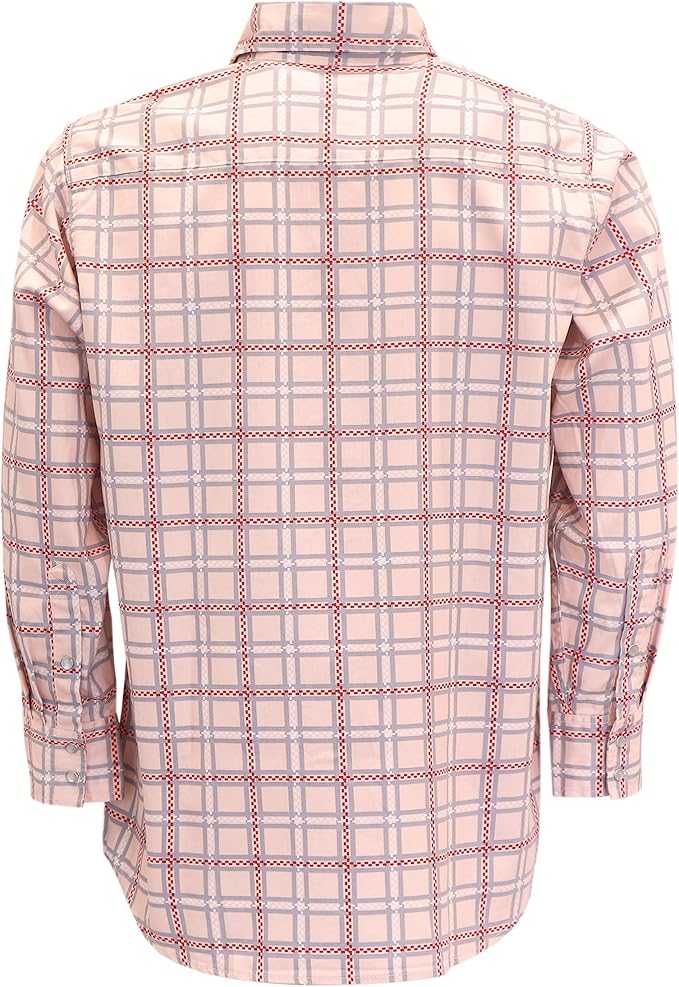 BOCOMAL FR Shirts for Men Printed Plaid Flame Resistant NFPA2112/CAT2 6.5oz Lightweight Fire Retardant Shirt