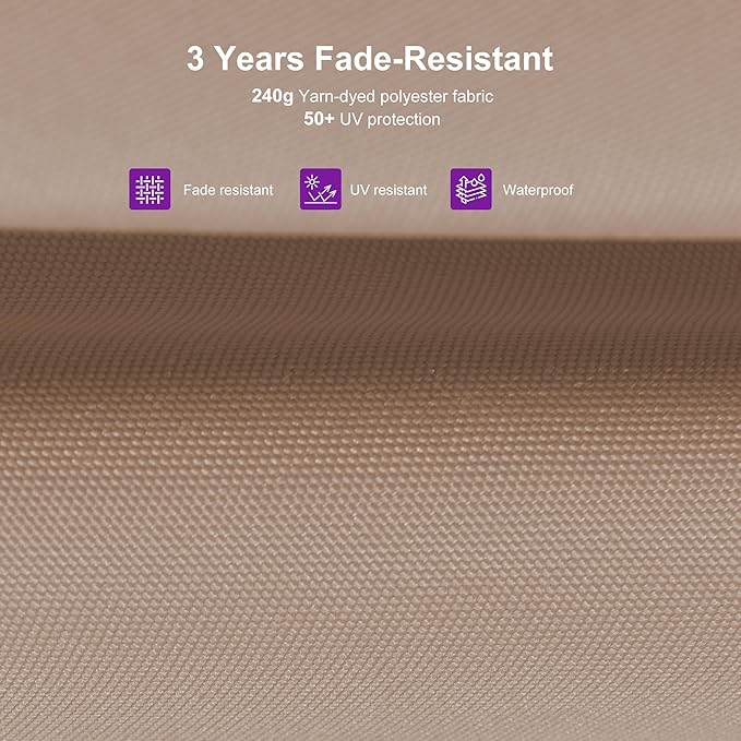 PURPLE LEAF 9' X 11.5' Rectangle Cantilever Umbrella Patio Umbrella Outdoor Aluminum Offset Hanging Umbrella with 360-degree Rotation for Pool Garden Backyard Deck, Taupe