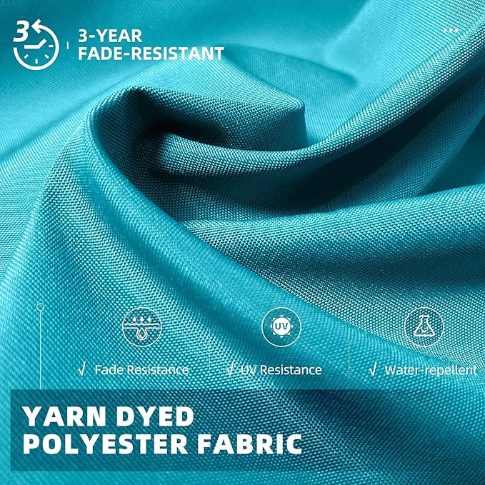 PURPLE LEAF Patio Umbrella with Base 10 Feet Outdoor Cantilever Square Umbrella Aluminum Offset Umbrella with 360-degree Rotation for Garden Deck Pool Patio, Turquoise Blue