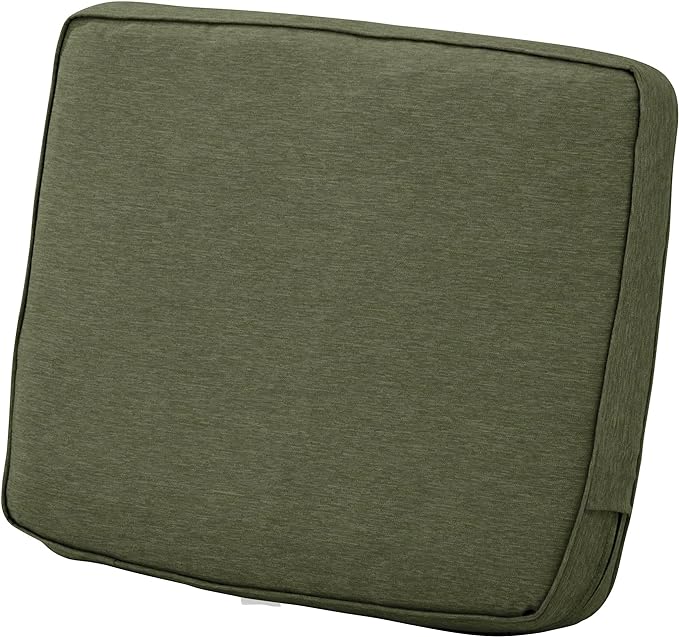 Classic Accessories Montlake Water-Resistant 21 x 20 x 4 Inch Patio Lounge Back Cushion, Heather Fern Green, Outdoor Loveseat Cushions
