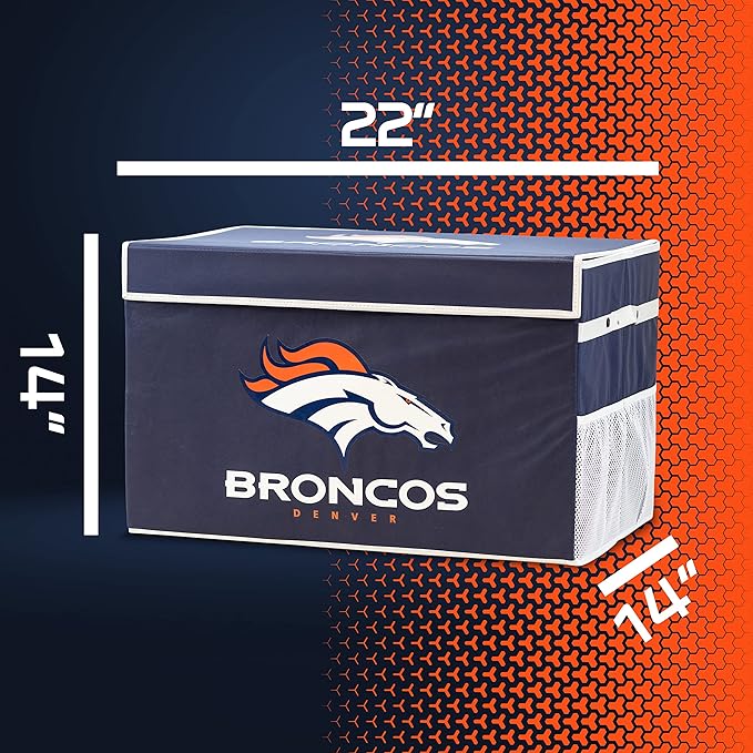 Franklin Sports NFL Storage Footlocker Bins - Large Folding Organizer Containers - NFL Team Office, Bedroom + Living Room Décor - Large + Small Bins