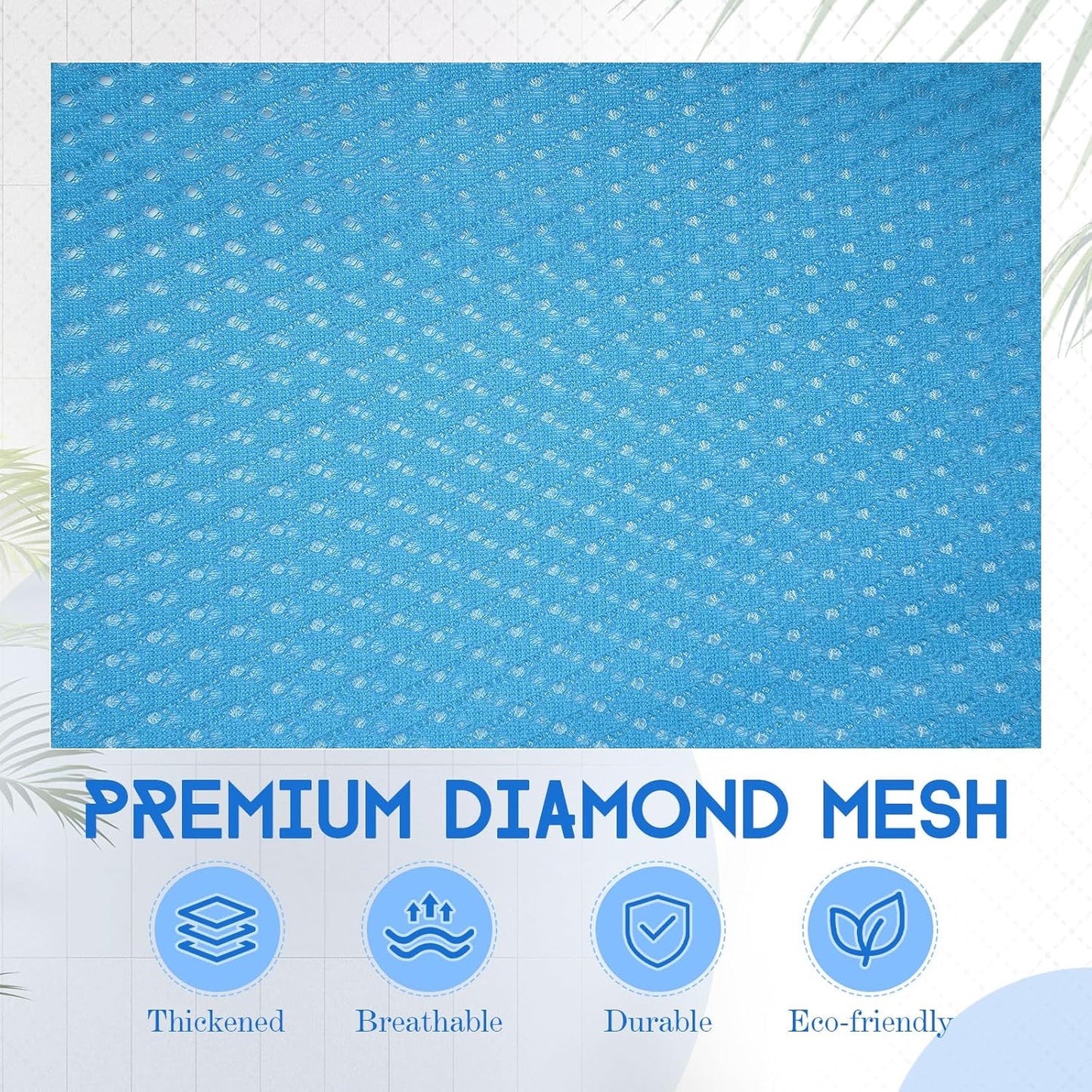 6 Pack 24 x 36 Inches Blue Mesh Laundry Bag with Handles Machine Washable Secure Drawstring Closure Large Sturdy Mesh Net Laundry for College Travel Dorm Laundromat