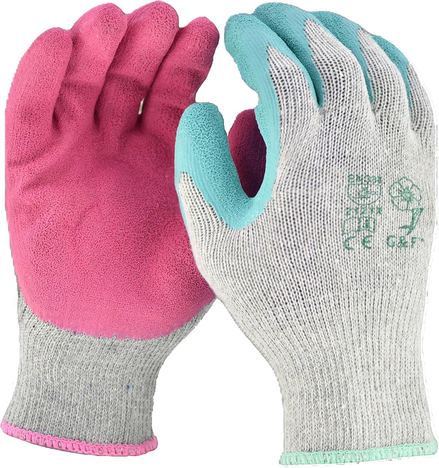 G & F Products G & F Rubber Latex Double Coated Work Gloves for Construction, gardening gloves, heavy duty Cotton Blend