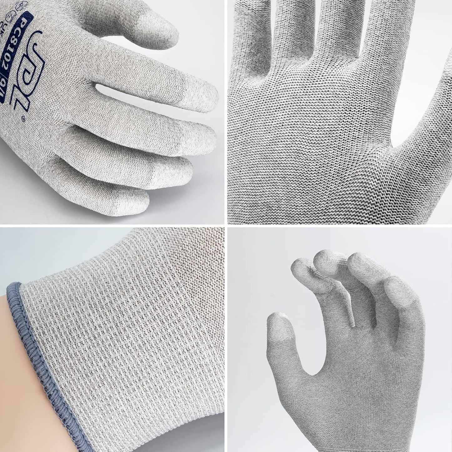 JDL ESD Work Gloves, Anti-Static Gloves for PC Building, 36 pairs, Computer Installation & Repair, High Resistance Carbon Fiber Gloves, Large