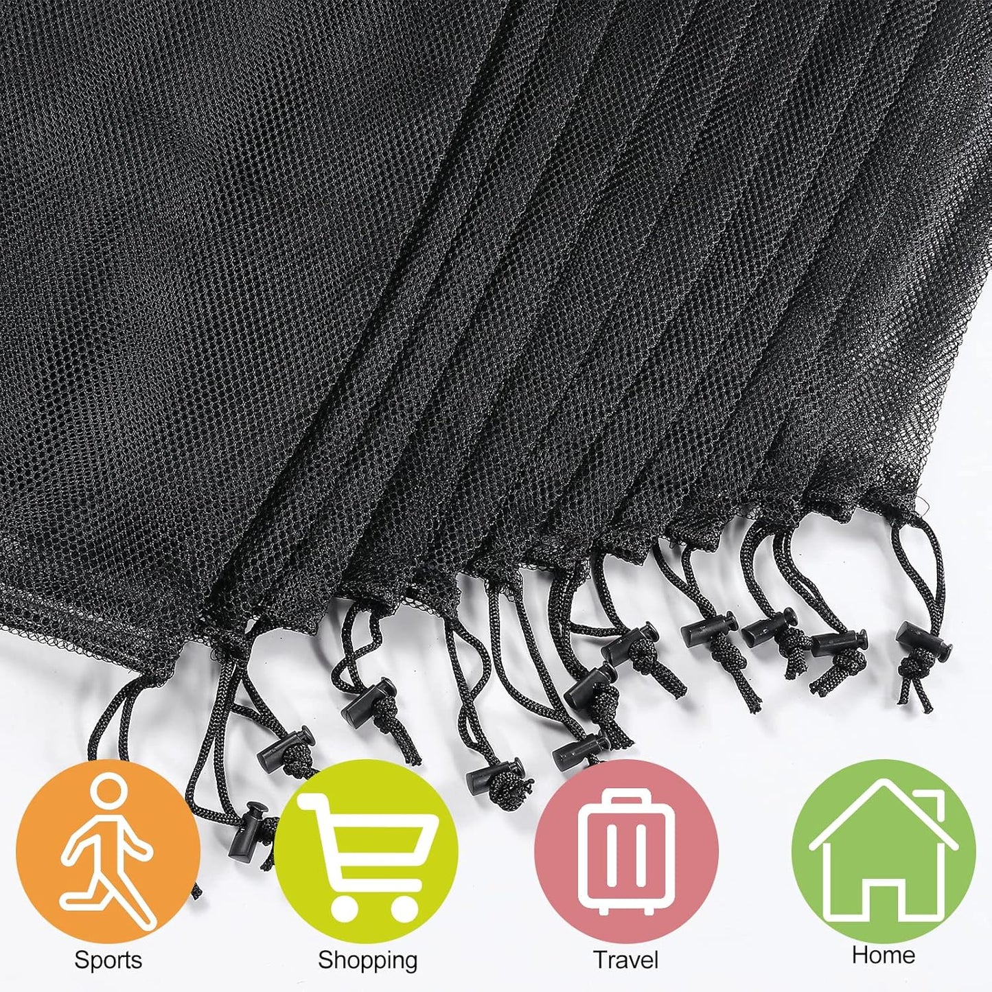 iMucci 13"X15.5" 100Pcs Mesh Laundry Drawstring Bag Nylon Drawstring Gym Bag with Cord Lock Closure