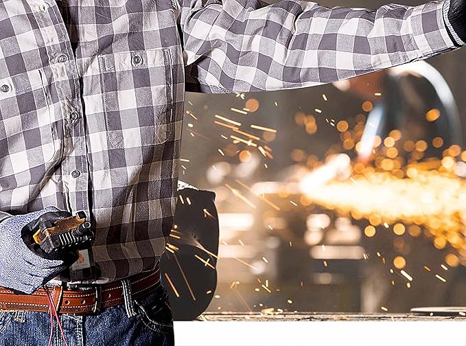 BOCOMAL FR Shirts Flame Resistant 100% C NFPA2112 7.5oz Men's Fire Retardant Welding Shirt