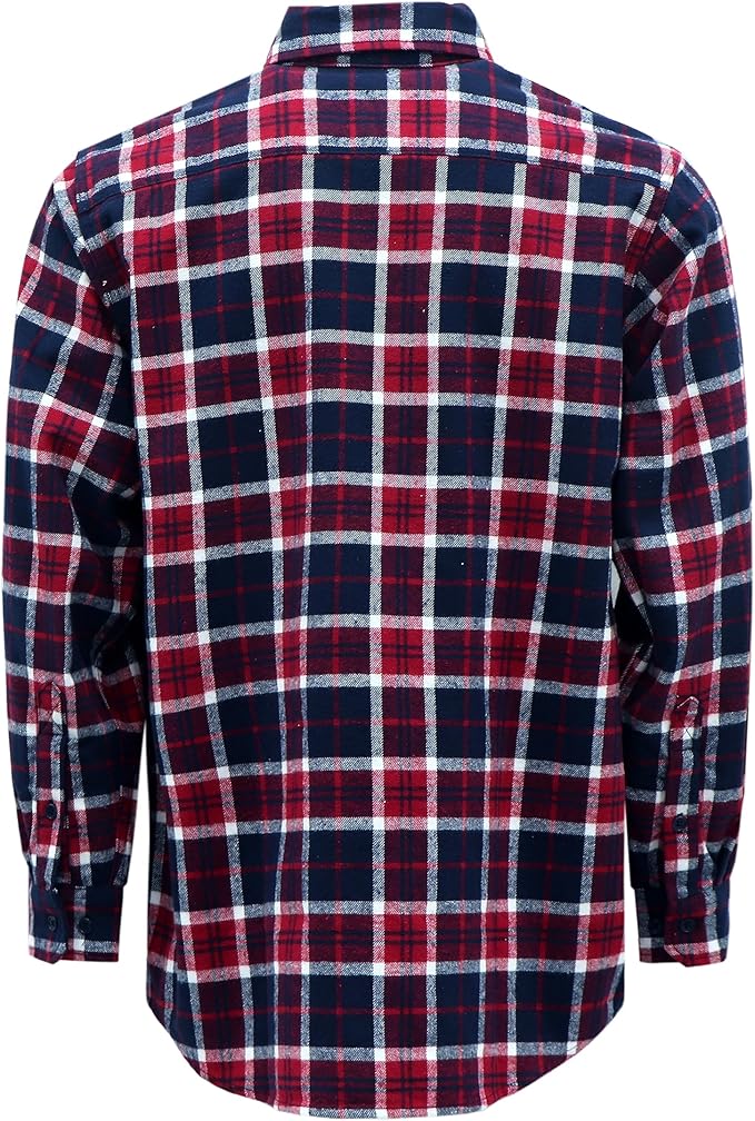 BOCOMAL FR Shirts for Men Welding Shirt Plaid 8.5oz Heavyweight Fire Retardant/Flame Resistant Welding Jacket