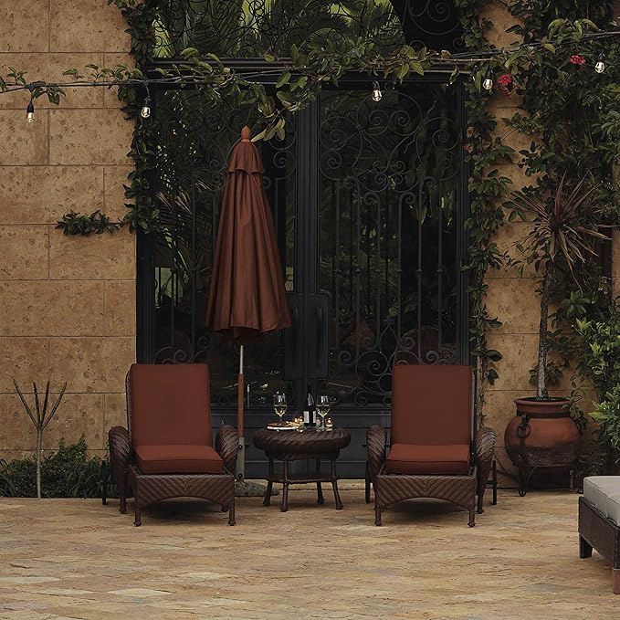 Classic Accessories Montlake Water-Resistant 21 x 20 x 4 Inch Patio Lounge Back Cushion, Heather Henna Red, Outdoor Loveseat Cushions