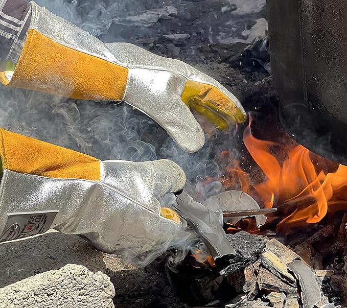 SpecxArmor® Graywolf® Kevlar Aluminized Heat Resistant Welding Glove/Large/1472°F │Fire Gloves│Kevlar Gloves│High Heat │Foundry gloves│