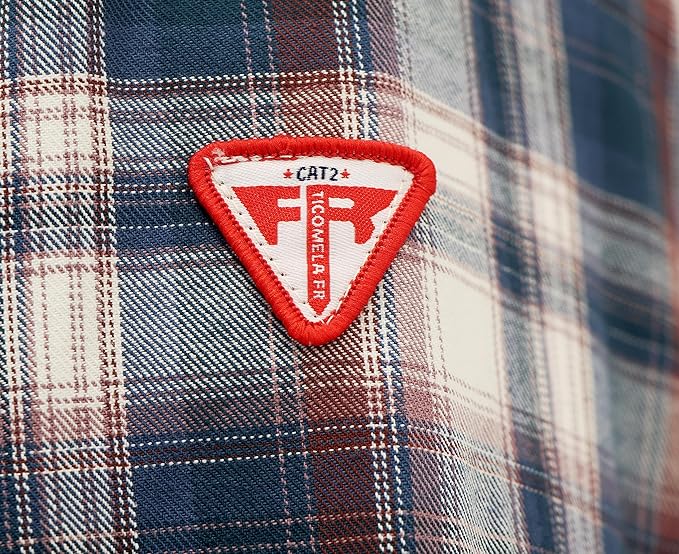 TICOMELA FR Shirts for Men Flame Resistant Shirt CAT2 Light Weight 6.5oz Fire Retardant Men's Welding Shirt