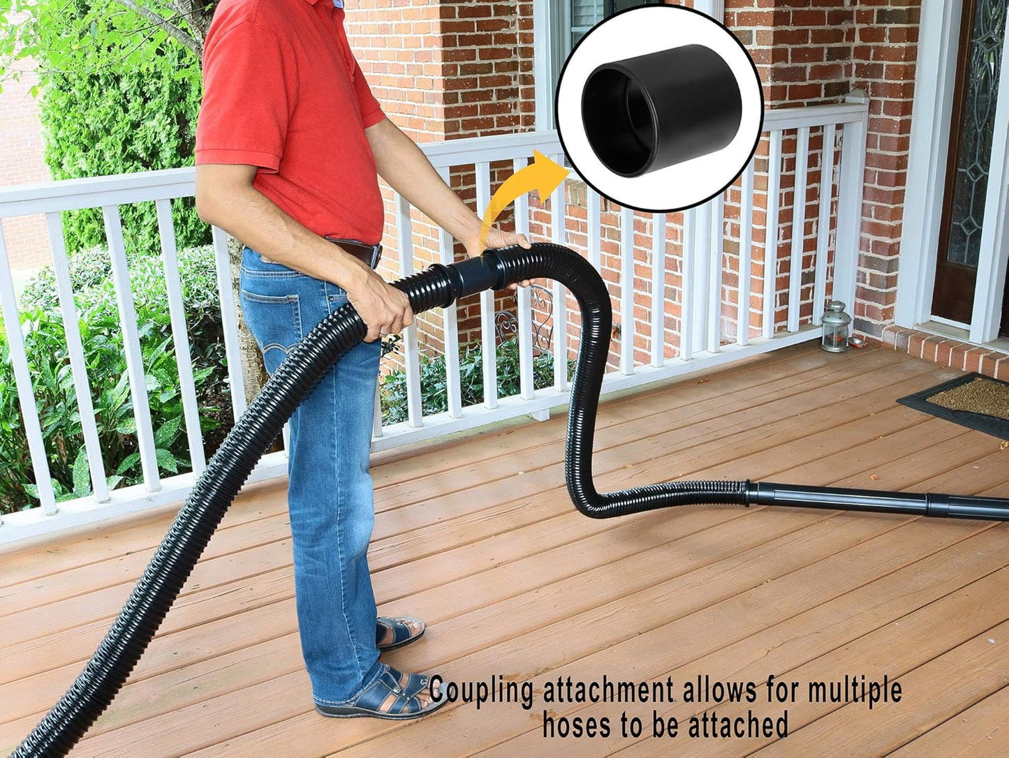 2 1/2 Vaccum Dust Collection Hose Accessories for Woodworking Shop Vac Saw Dust Floor Nozzle, Brush, and Hose Kit for Shop Vac (6’ Hose)