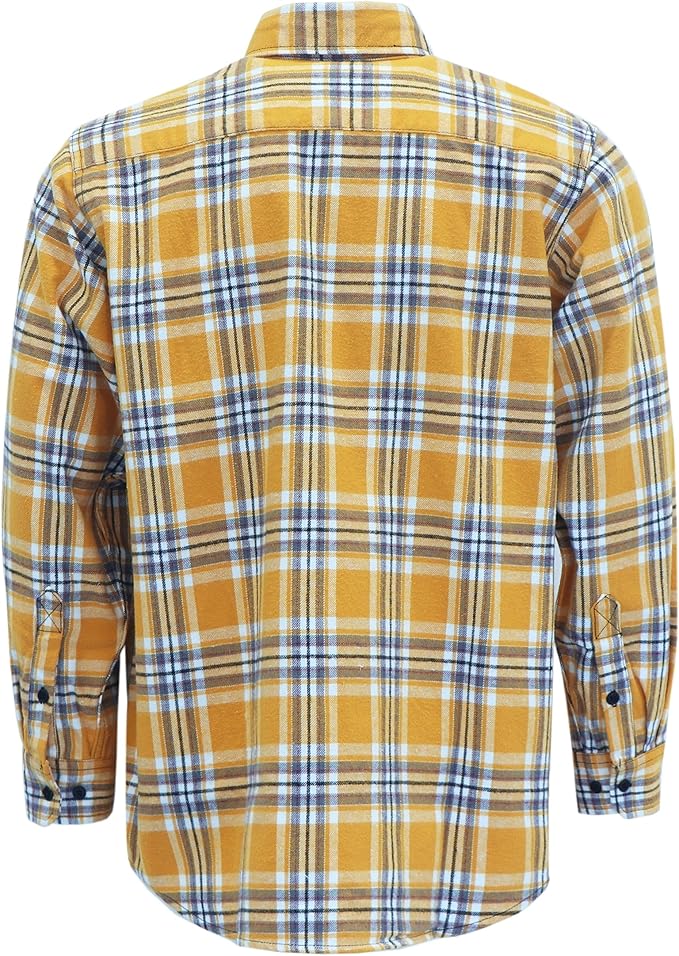 BOCOMAL FR Shirts for Men Welding Shirt Plaid 8.5oz Heavyweight Fire Retardant/Flame Resistant Welding Jacket
