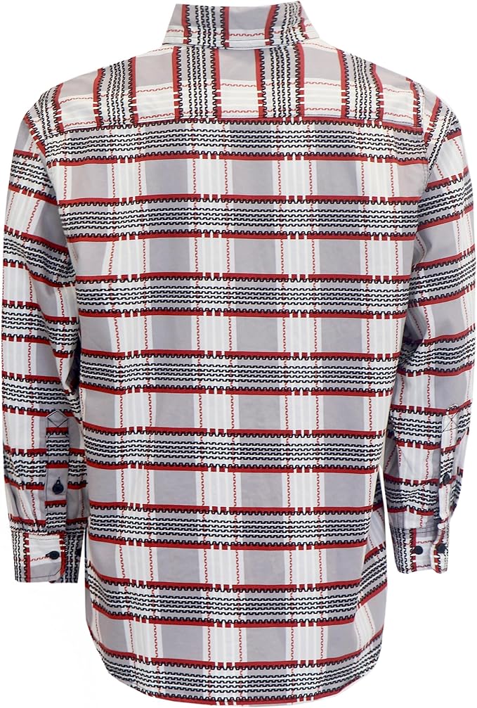 BOCOMAL FR Shirts for Men Printed Plaid Flame Resistant NFPA2112/CAT2 6.5oz Lightweight Fire Retardant Shirt