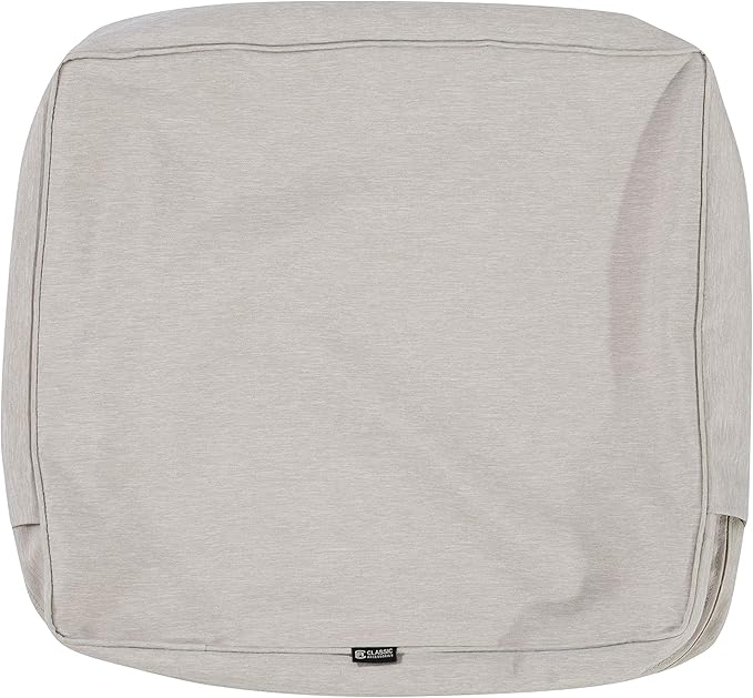 Classic Accessories Montlake Water-Resistant 21 x 22 x 4 Inch Patio Lounge Back Cushion, Heather Grey, Outdoor Loveseat Cushions