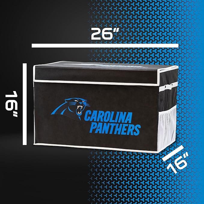 Franklin Sports NFL Storage Footlocker Bins - Large Folding Organizer Containers - NFL Team Office, Bedroom + Living Room Décor - Large + Small Bins