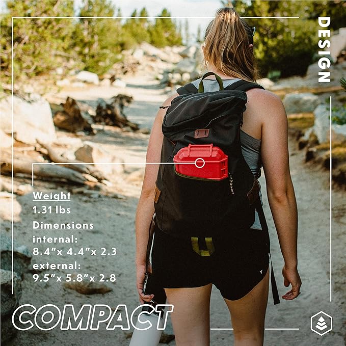 Evergreen 56 Waterproof Dry Box Protective Case - Travel Safe/Mil Spec/USA Made - for Tackle Organization of Cameras, Phones, Camping, Fishing, Hiking, EDC, Water Sports, Knives (TOPO, Black)