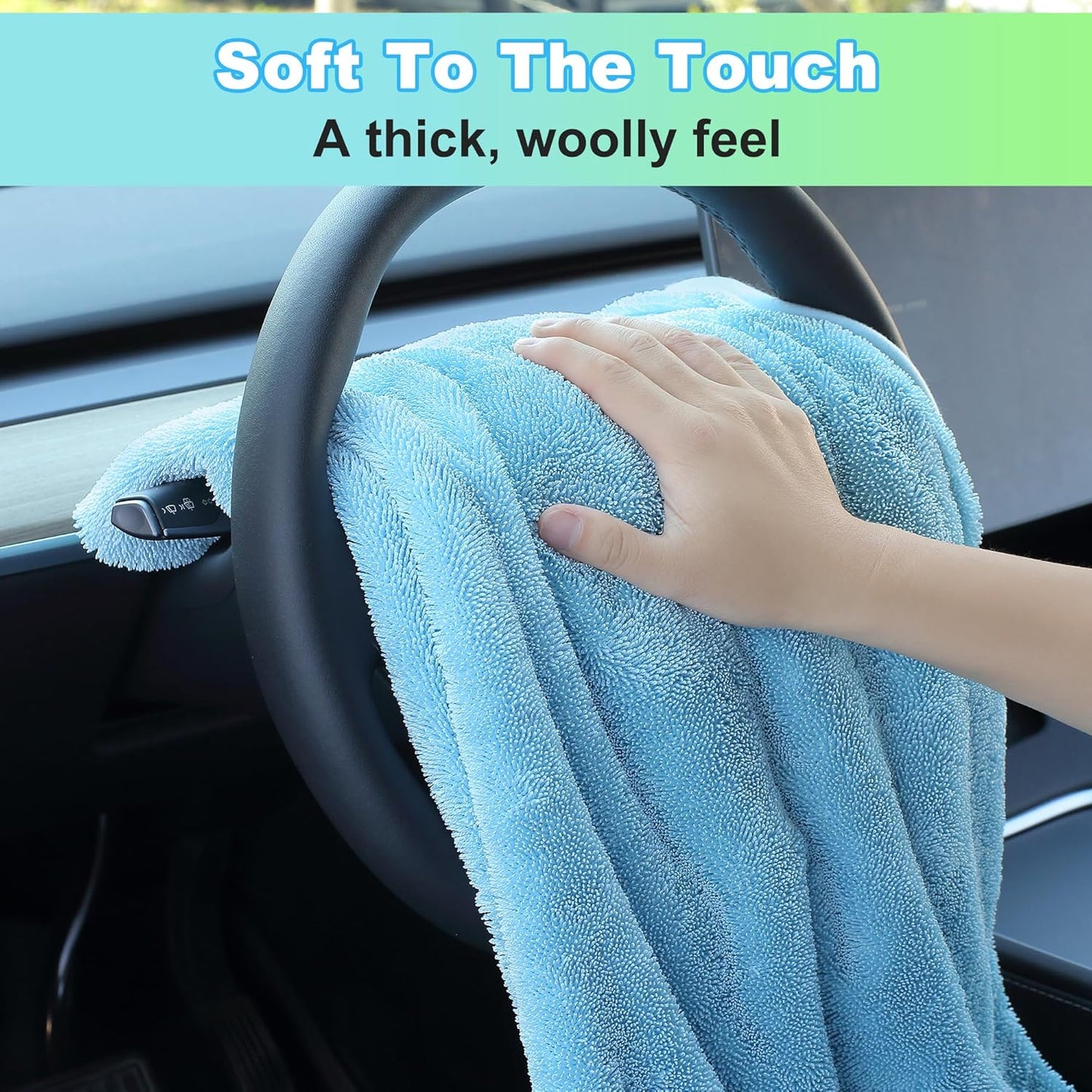 JOYMOOP Microfiber Towels for Cars, 2 Pack 35.4" x 23.6" Car Drying Towel, Blue Reusable Car Towel, Quick Drying Car Microfiber Cleaning Cloth for RVs, SUVs, Trucks