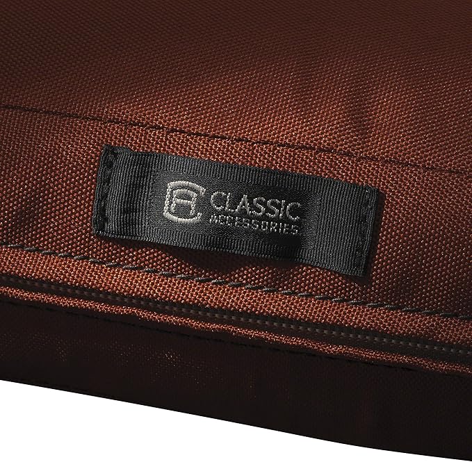 Classic Accessories Ravenna Water-Resistant Patio Chair Seat Cushion, 18 x 18 x 2 Inch, Spice, Patio Furniture Cushions