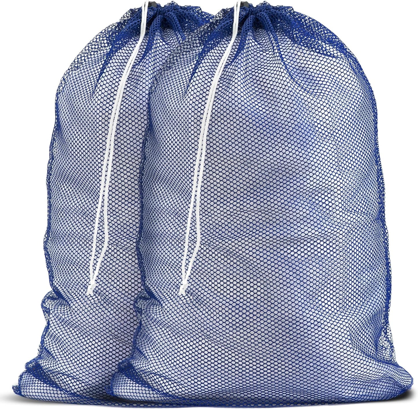 Handy Laundry Mesh XL Laundry Bags - Pack of 2 - Durable, Machine Washable with Secure Drawstring Closure - Perfect for College Dorms, Laundromats, Apartments (Blue, Large 24" x 36", 2-Pack)
